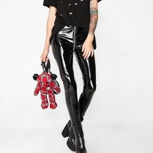 NWT Dollskill Current Mood Full Zip Vinyl Leggings